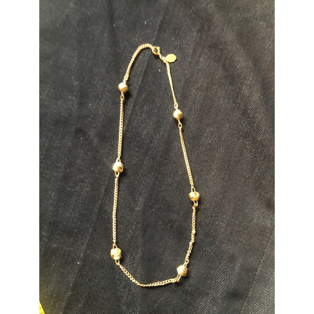 Vintage AVON‎ Signed Gold Tone Knot Chain Necklace 15"